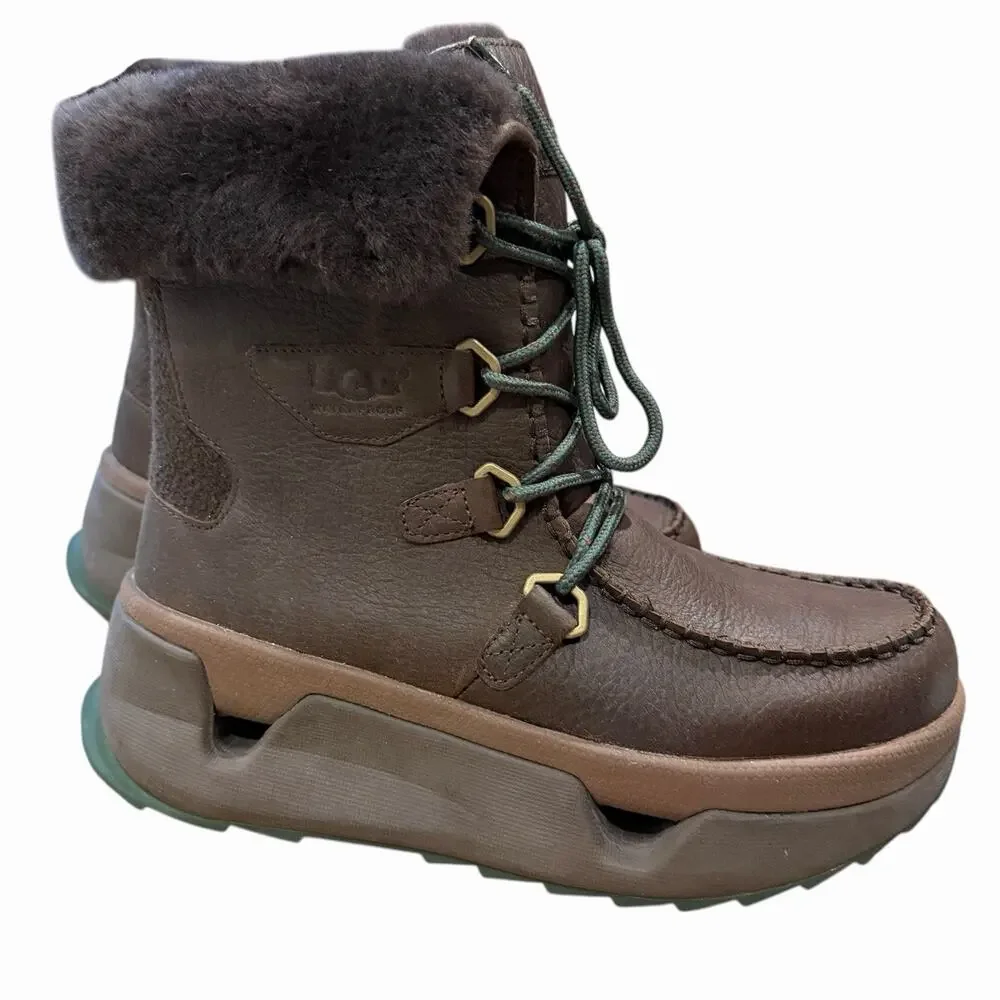 UGG Auden Brownstone Thinsulate Waterproof Shearling Snow Boot Shoes Brown Men 9